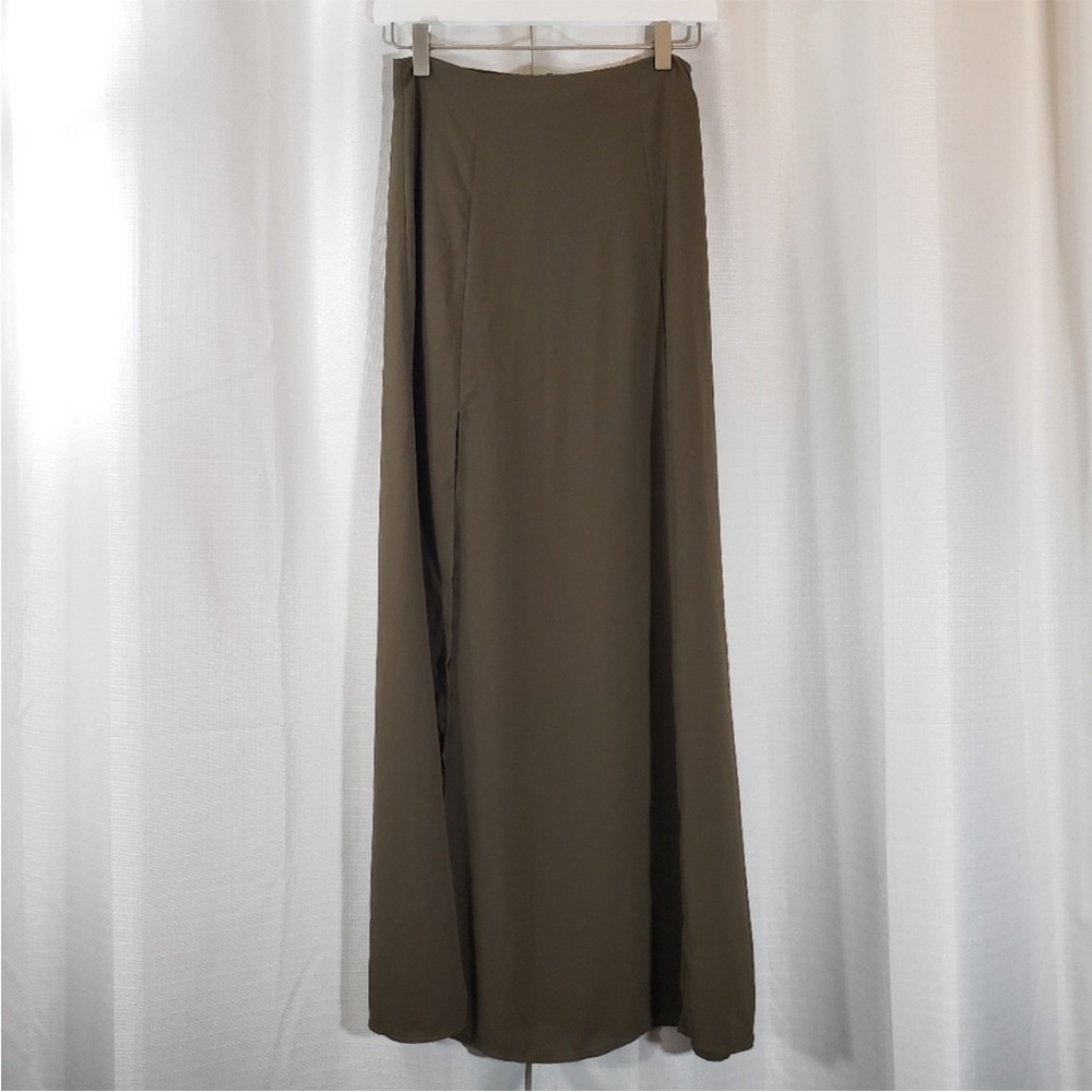 Elegant Olive Green Maxi Skirt